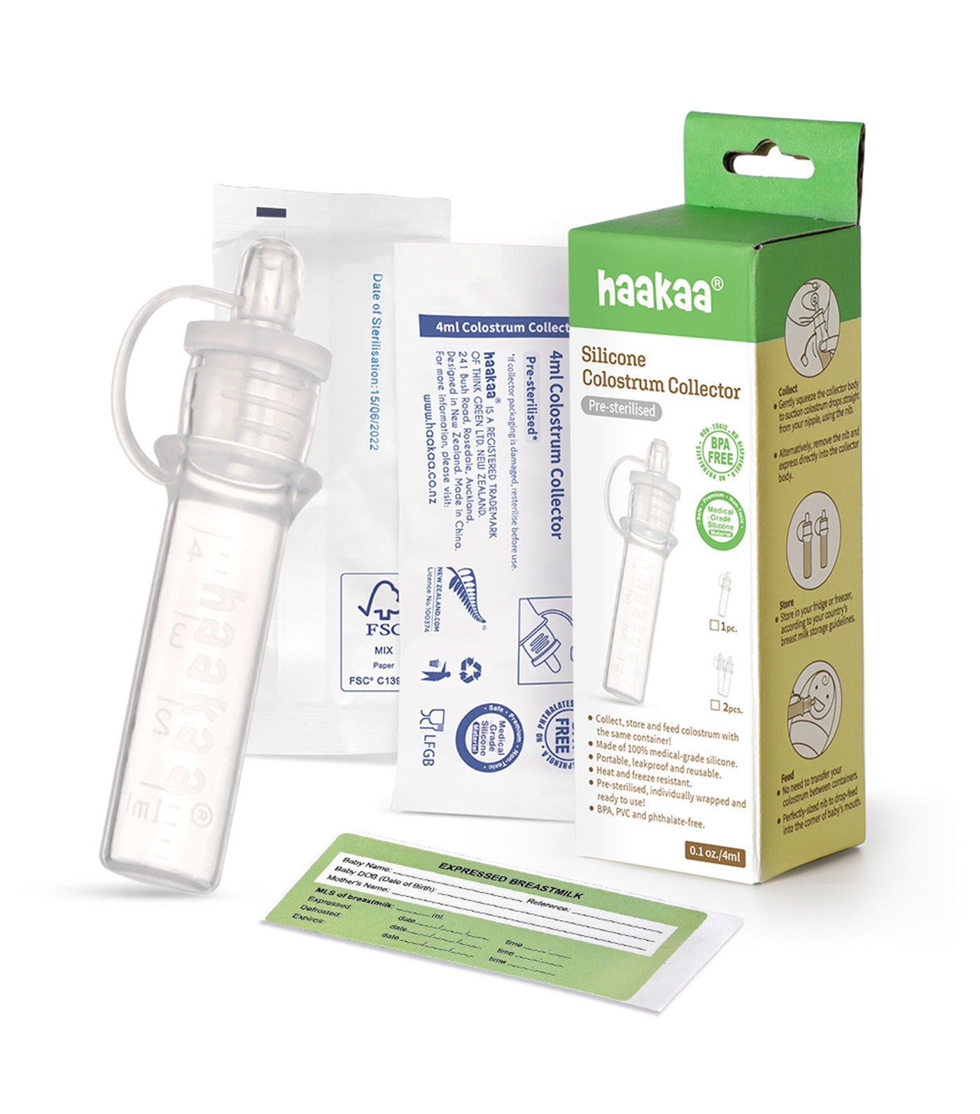 Silicone Colostrum Collector Set - 4ml