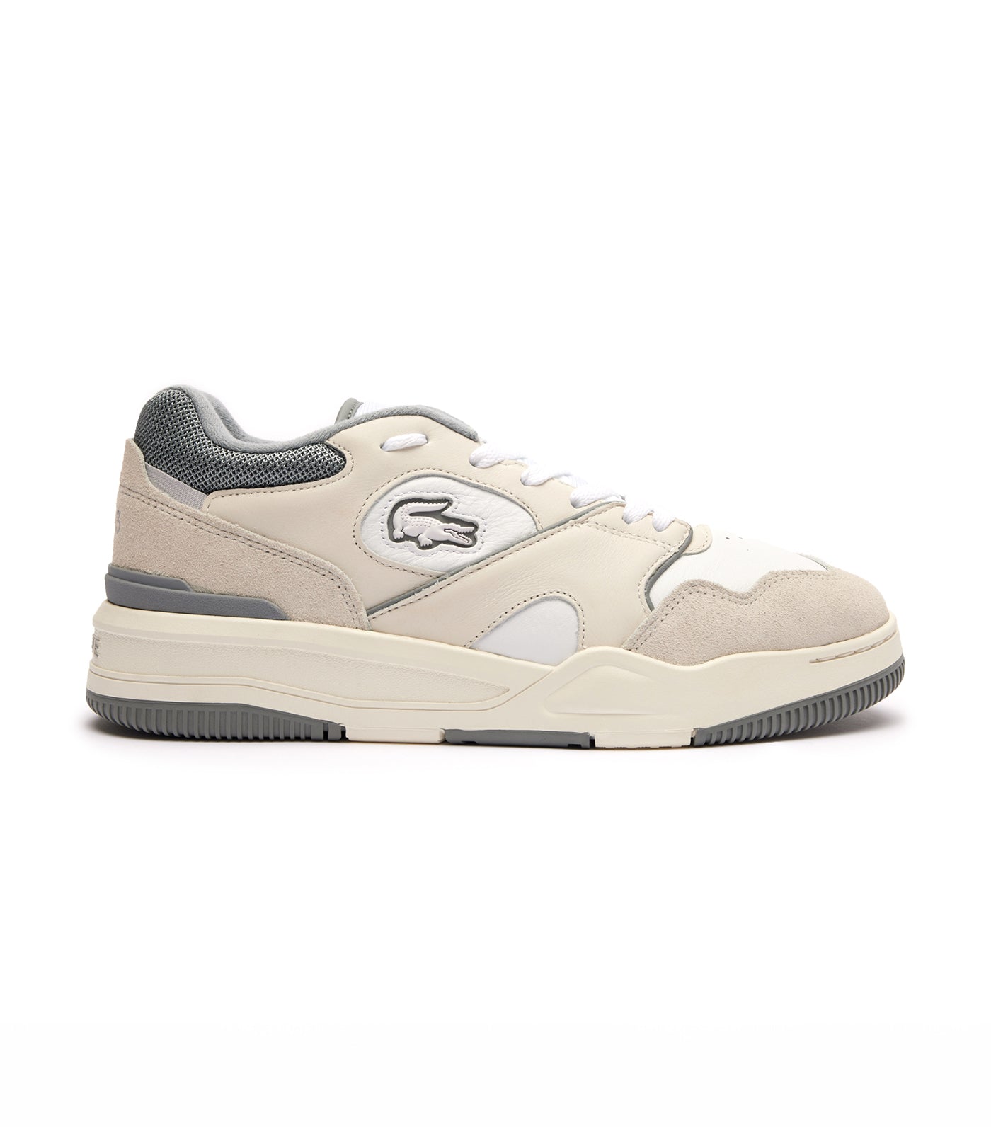 Men's Lineshot Leather Logo Trainers White/Gray