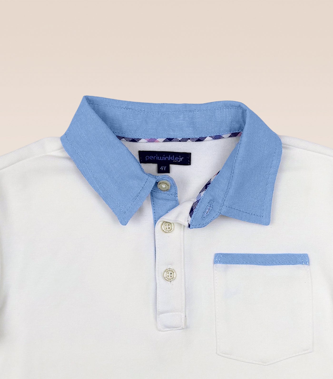 Caleb Boys Polo Shirt Chambray and Blue Checks Shorts