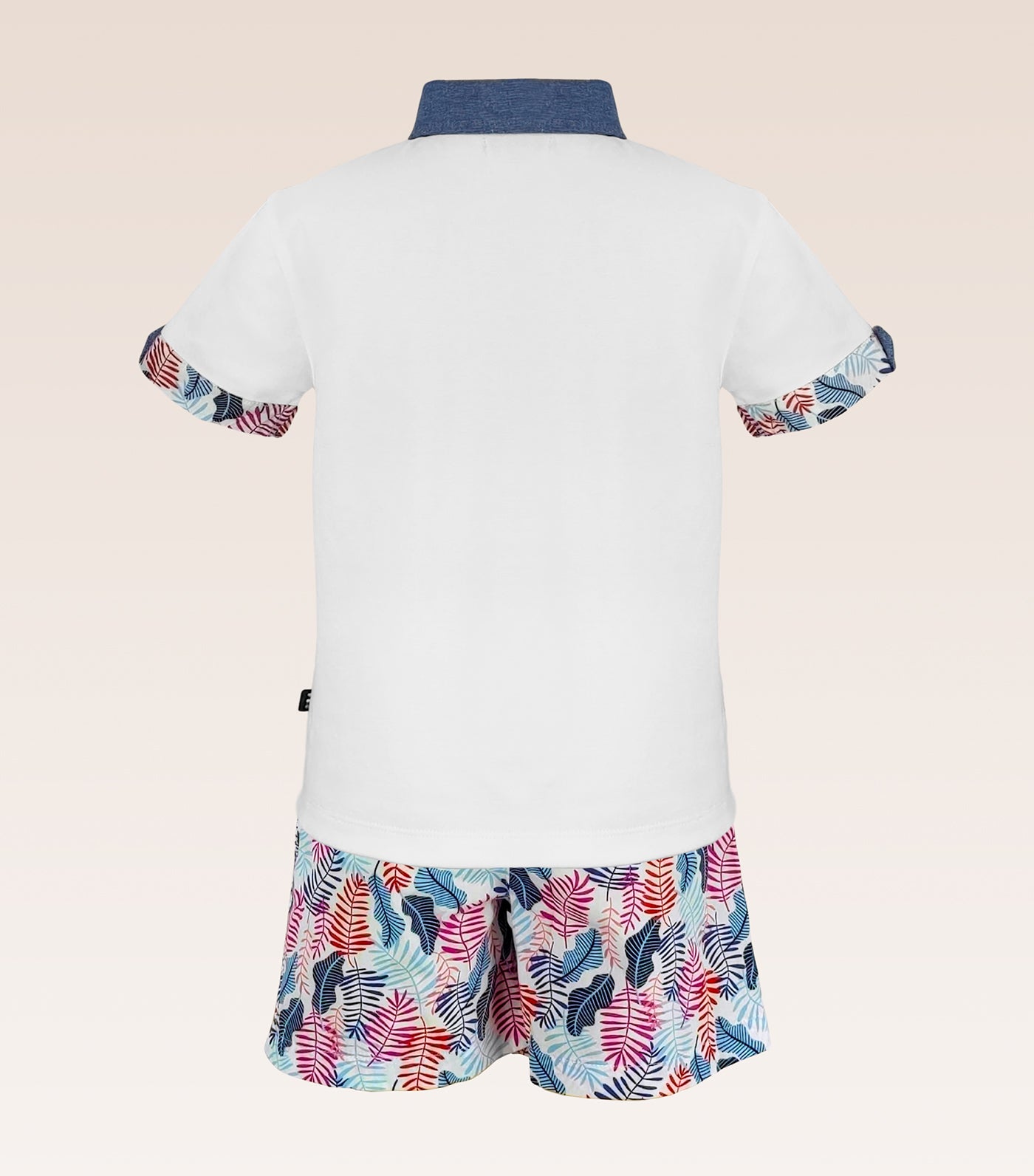 Brian Boys Polo Chambray and Printed Shorts Set