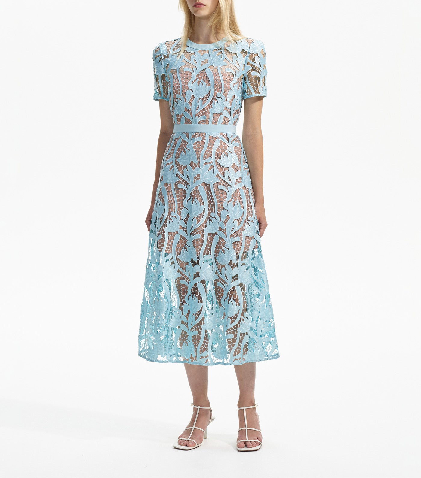 Lace Midi Dress Light Blue