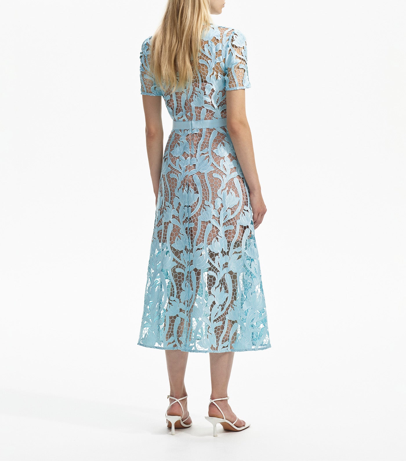 Lace Midi Dress Light Blue