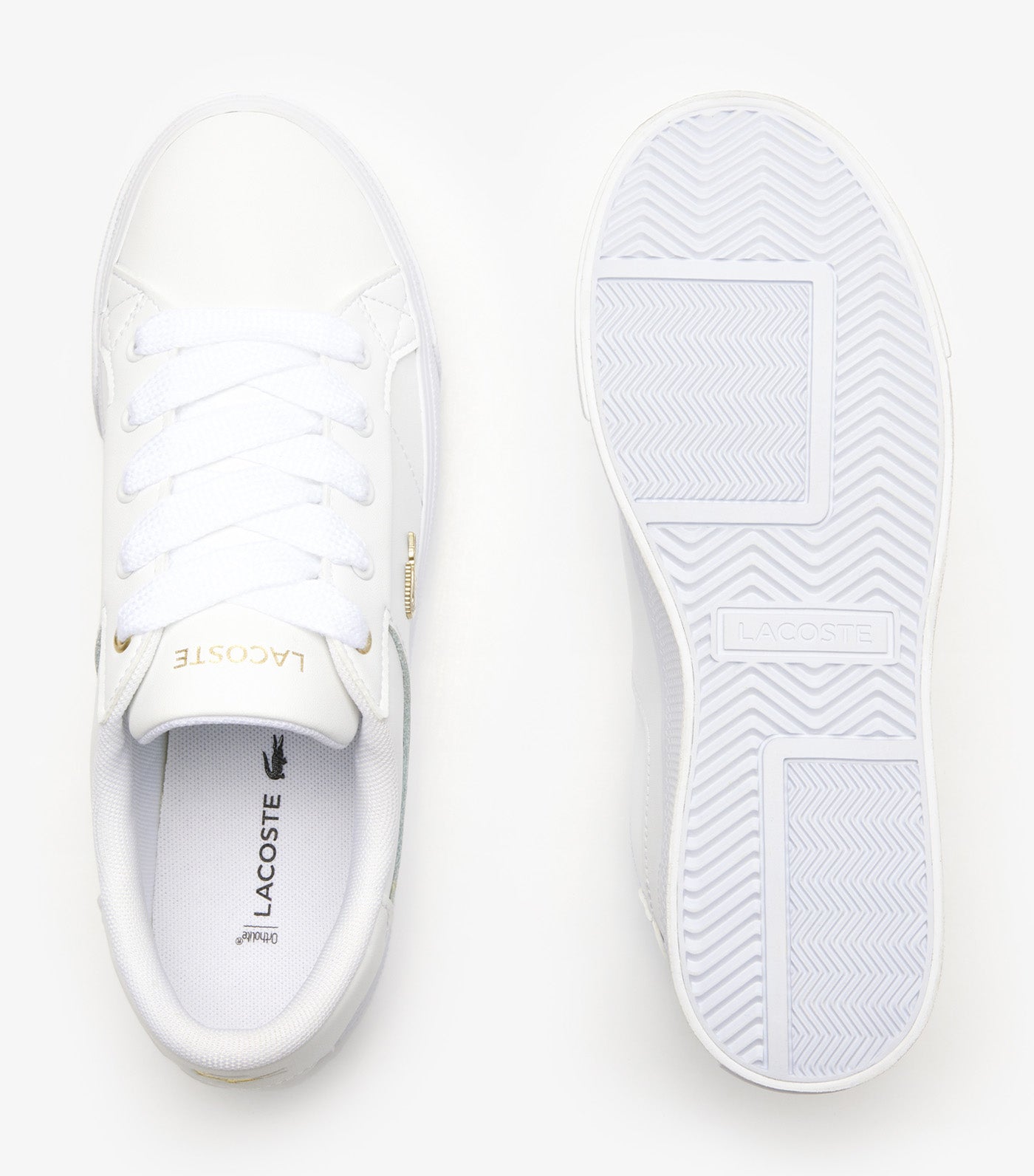 Women's Ziane Platform Logo Leather Trainers White/Gold