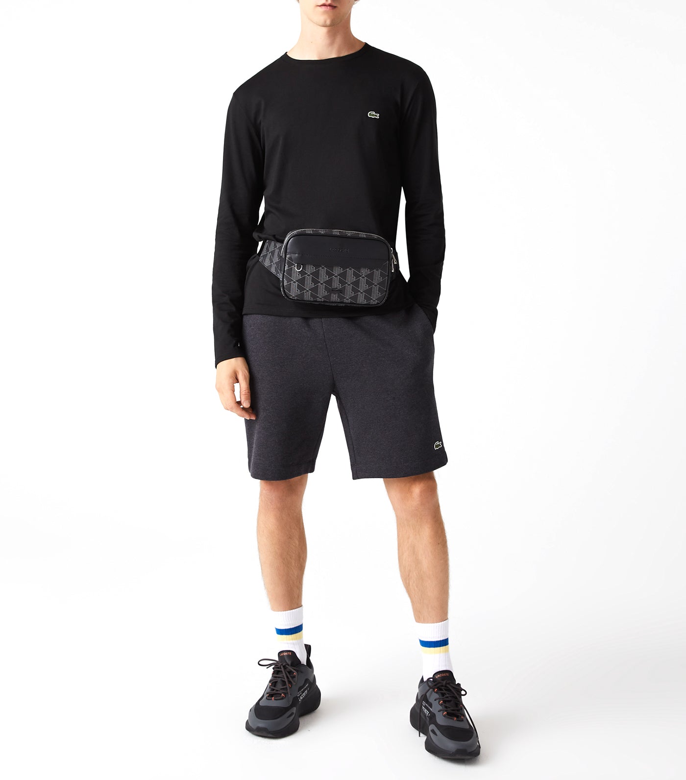 Men's The Blend Monogram Print Body Bag Monogram Noir Gris