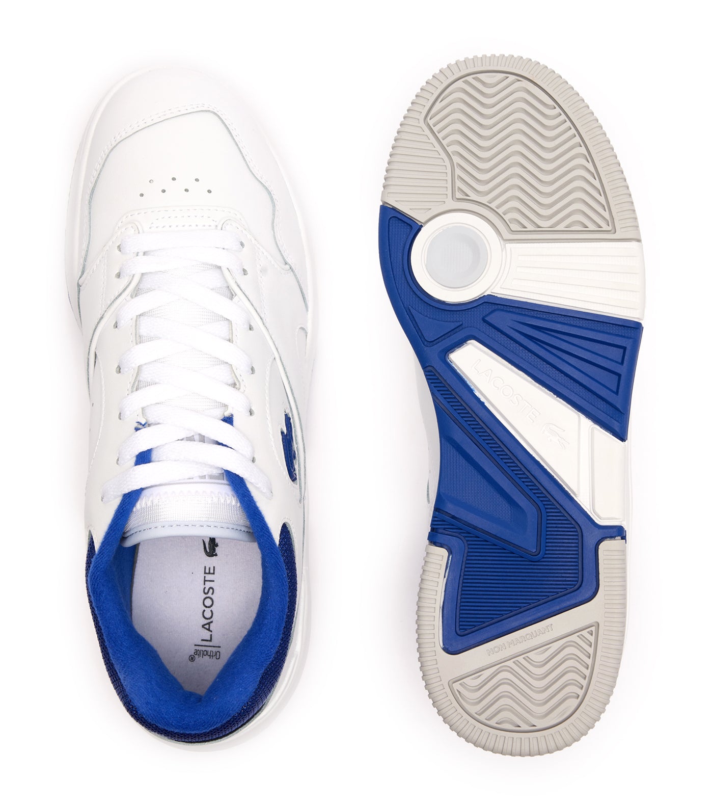 Men's Lineshot Contrasted Collar Leather Trainers  White/Blue