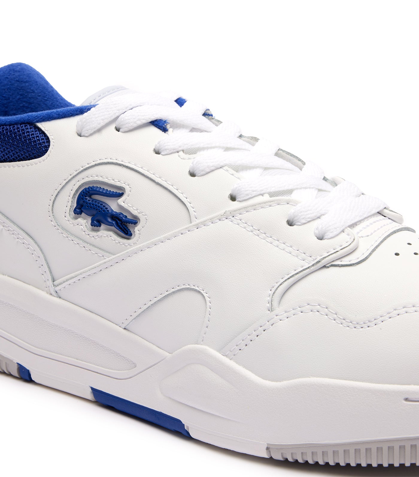 Men's Lineshot Contrasted Collar Leather Trainers  White/Blue