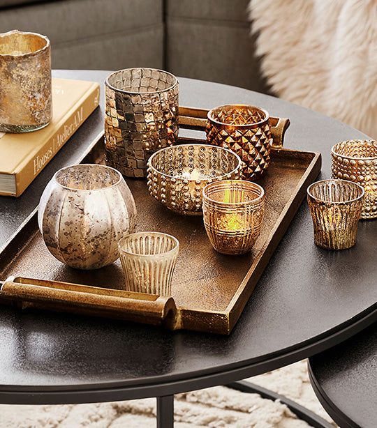 Antiqued Metal Decorative Trays