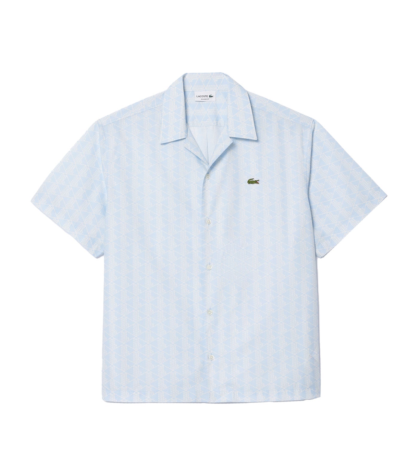 Short Sleeved Monogram Print Shirt Phoenix Blue/Flour