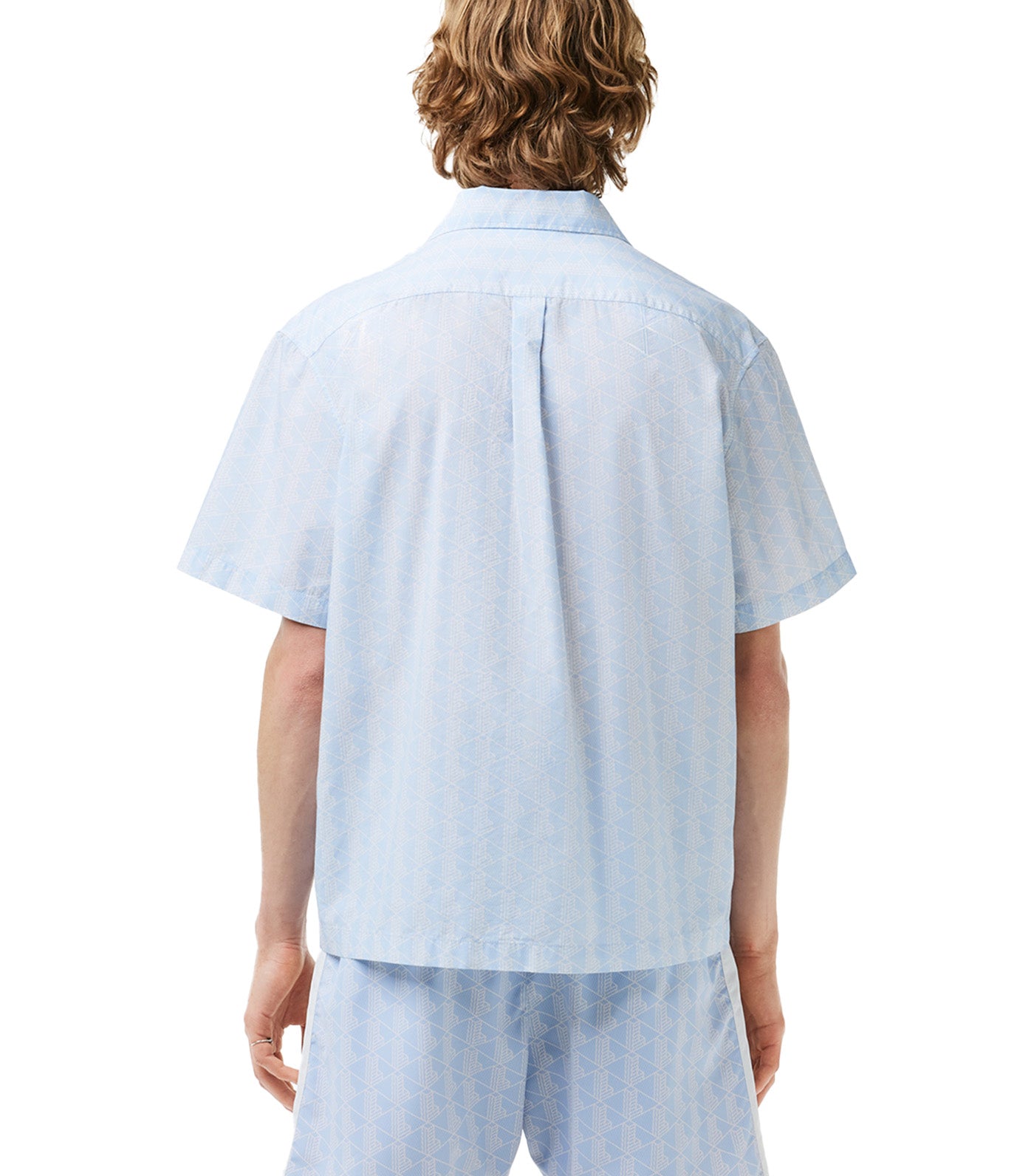 Short Sleeved Monogram Print Shirt Phoenix Blue/Flour