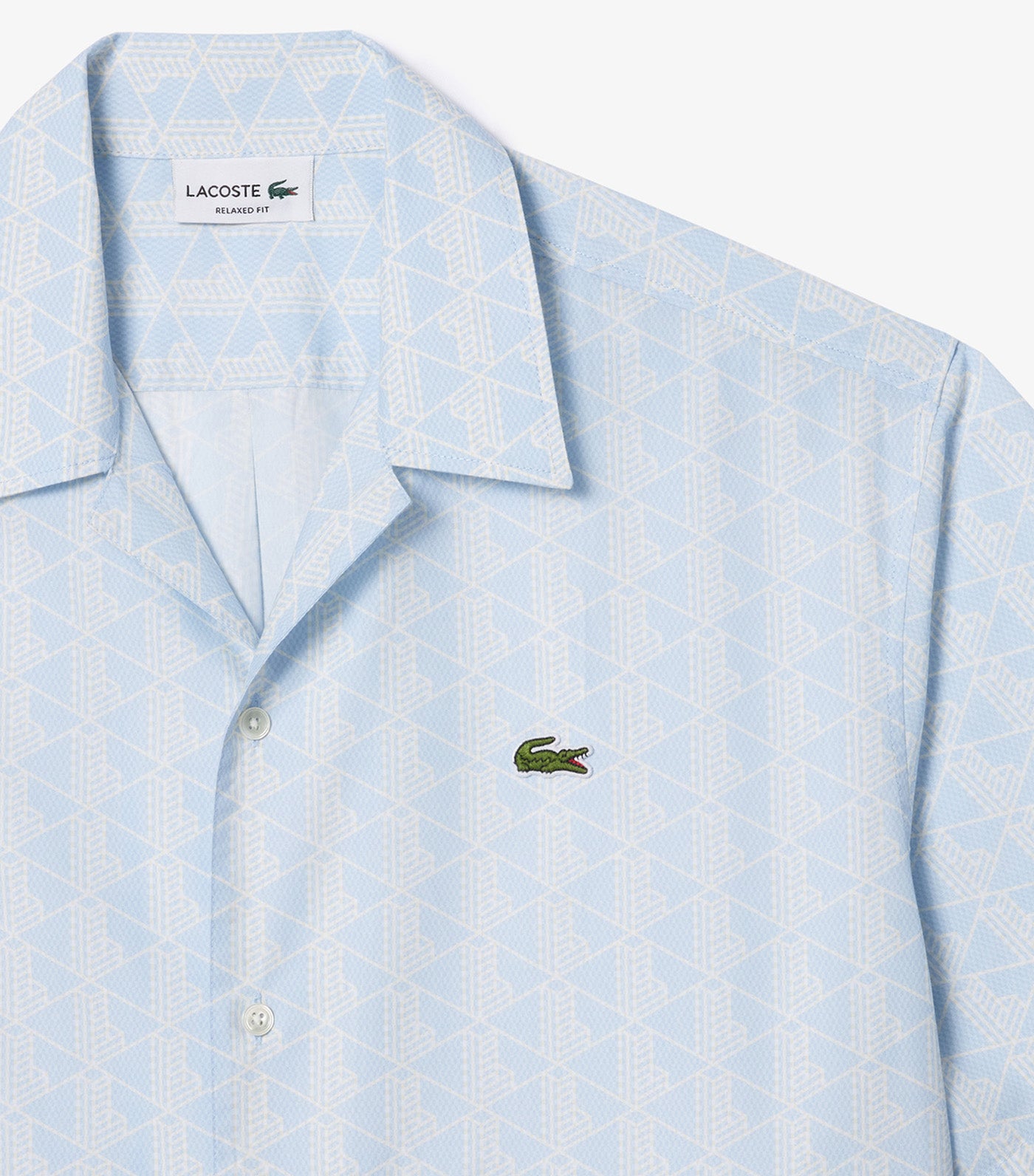 Short Sleeved Monogram Print Shirt Phoenix Blue/Flour