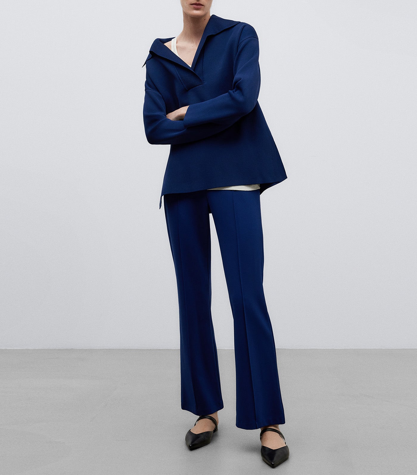 Ankle Trousers Navy Blue