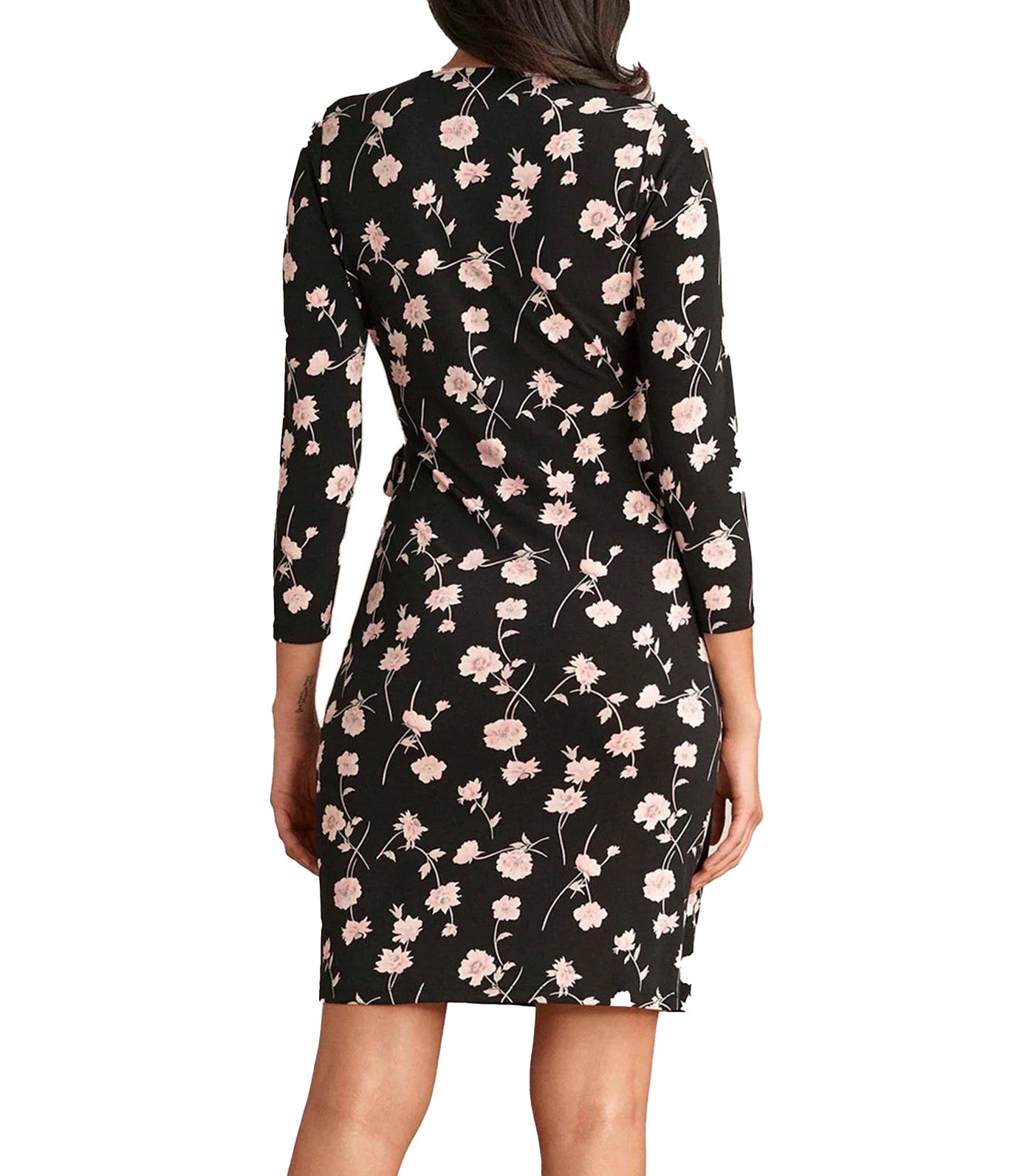 Printed Classic Wrap Dress Anne Black/Cherry Blossom Multi