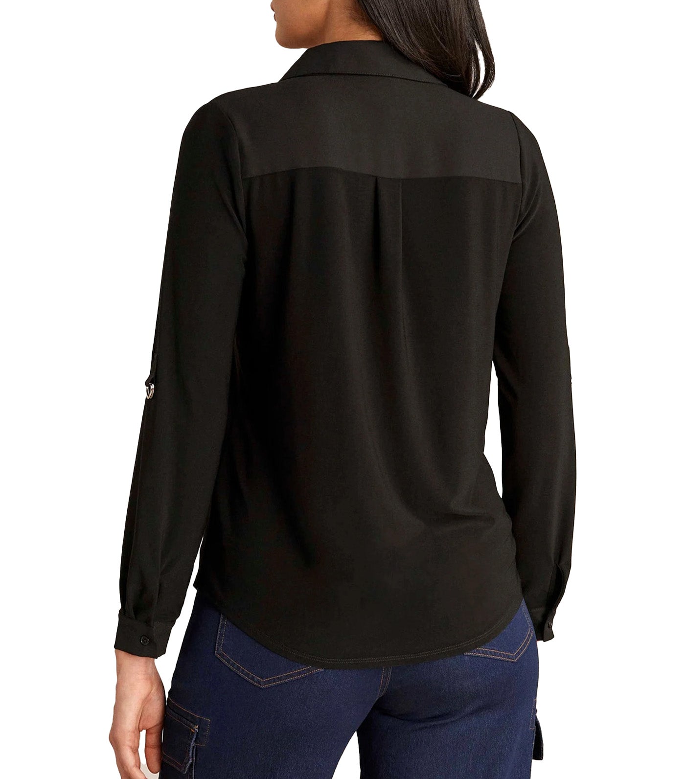 Long Sleeve Convertible Utility Top Anne Black