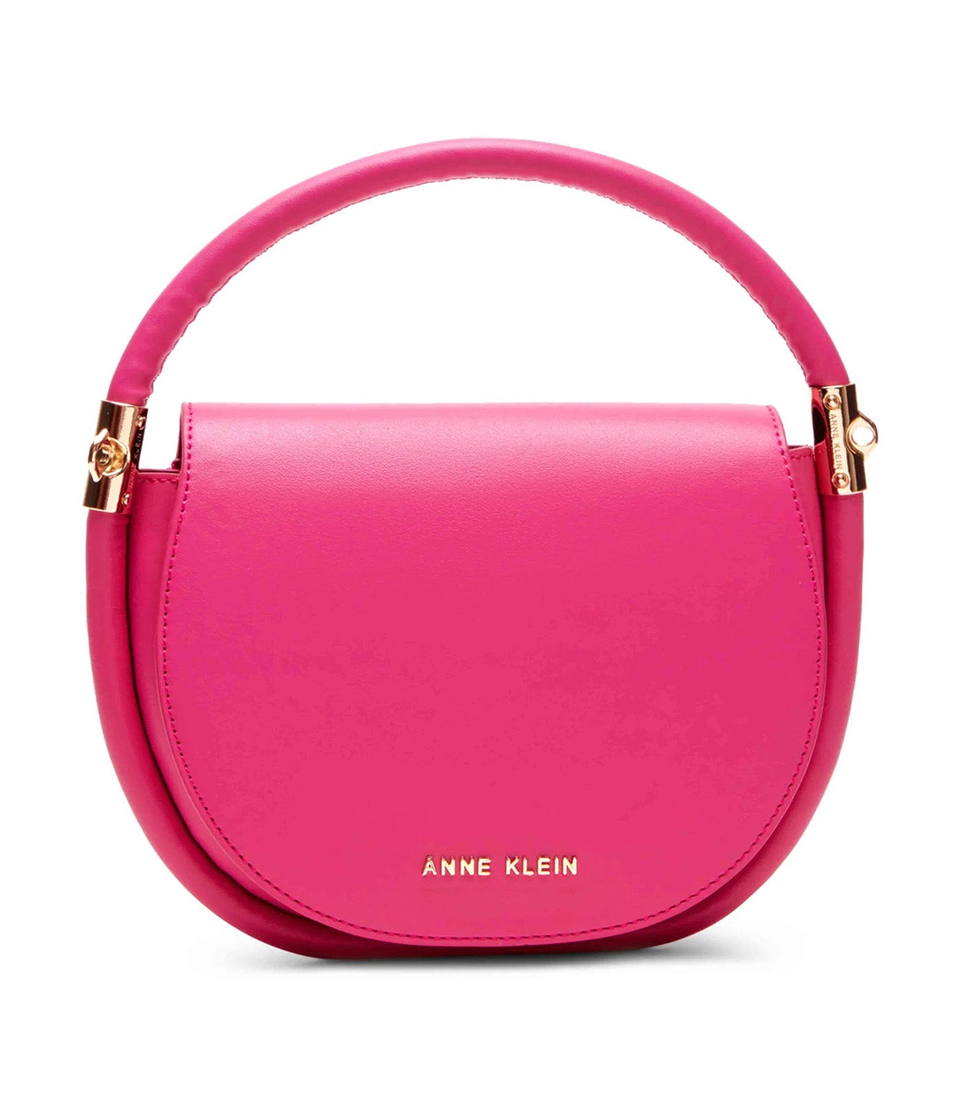 Half Moon Flap Shoulder Bag Flash Pink