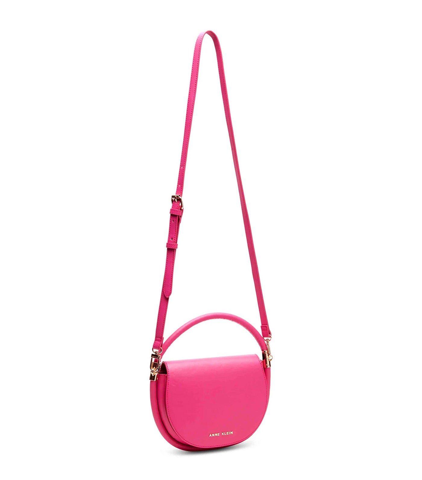 Half Moon Flap Shoulder Bag Flash Pink