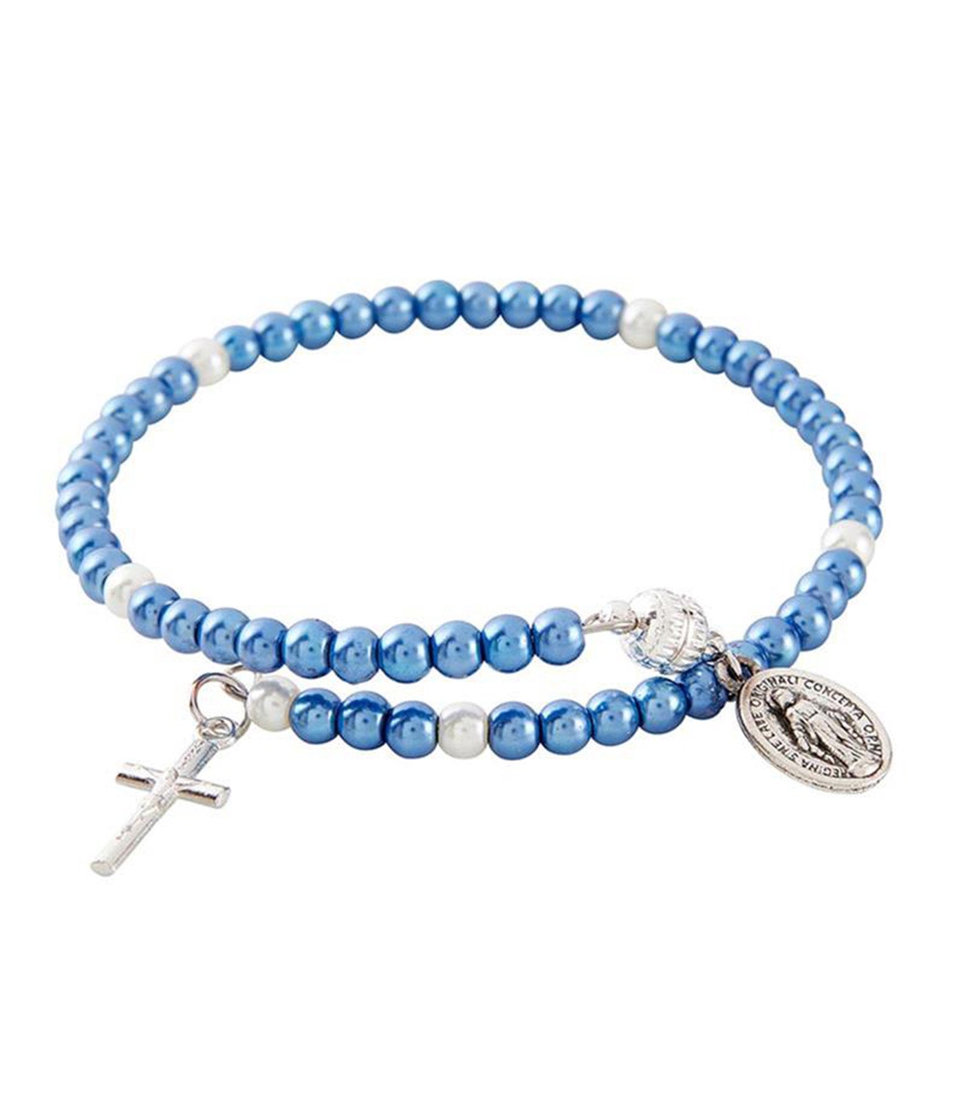 Our Lady of Grace Blue Rosary Bracelet