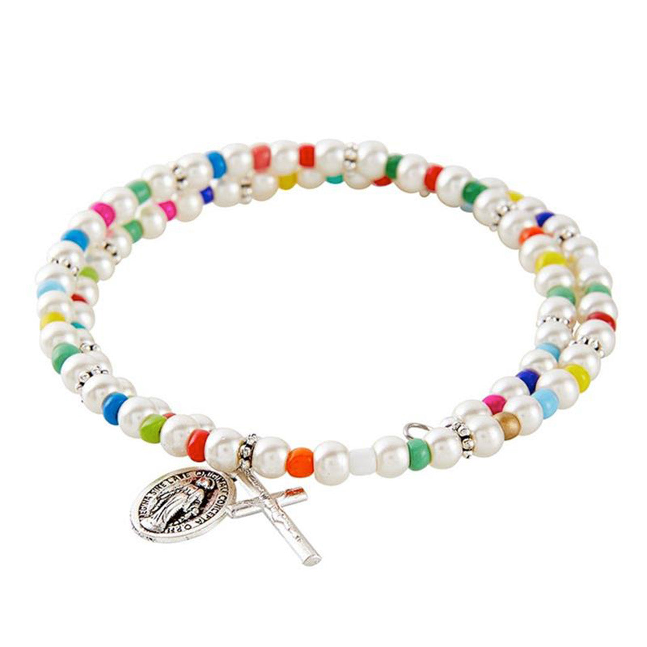 Our Lady of Grace Multi Colored Rosary Bracelet