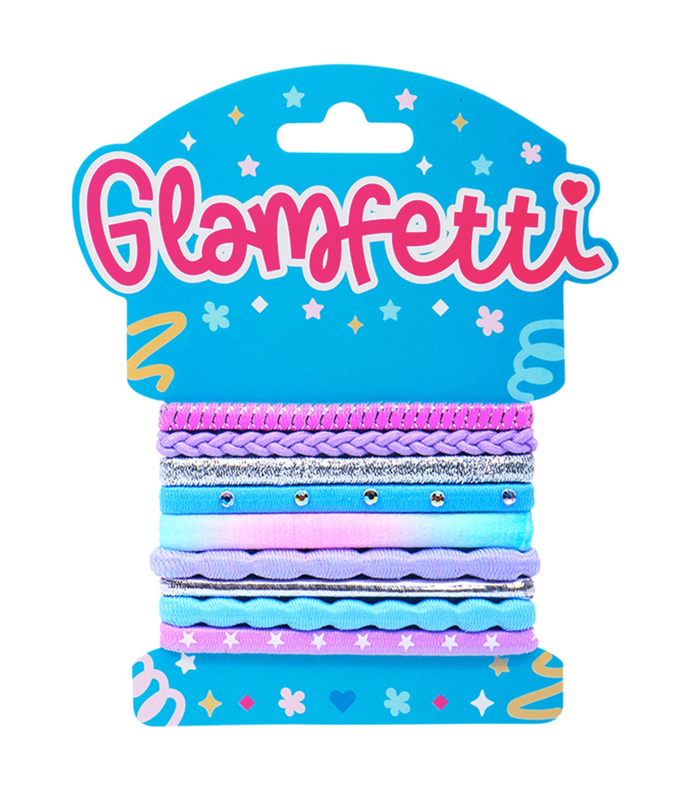 Purple/Blue Hair Ties 9-Piece Set