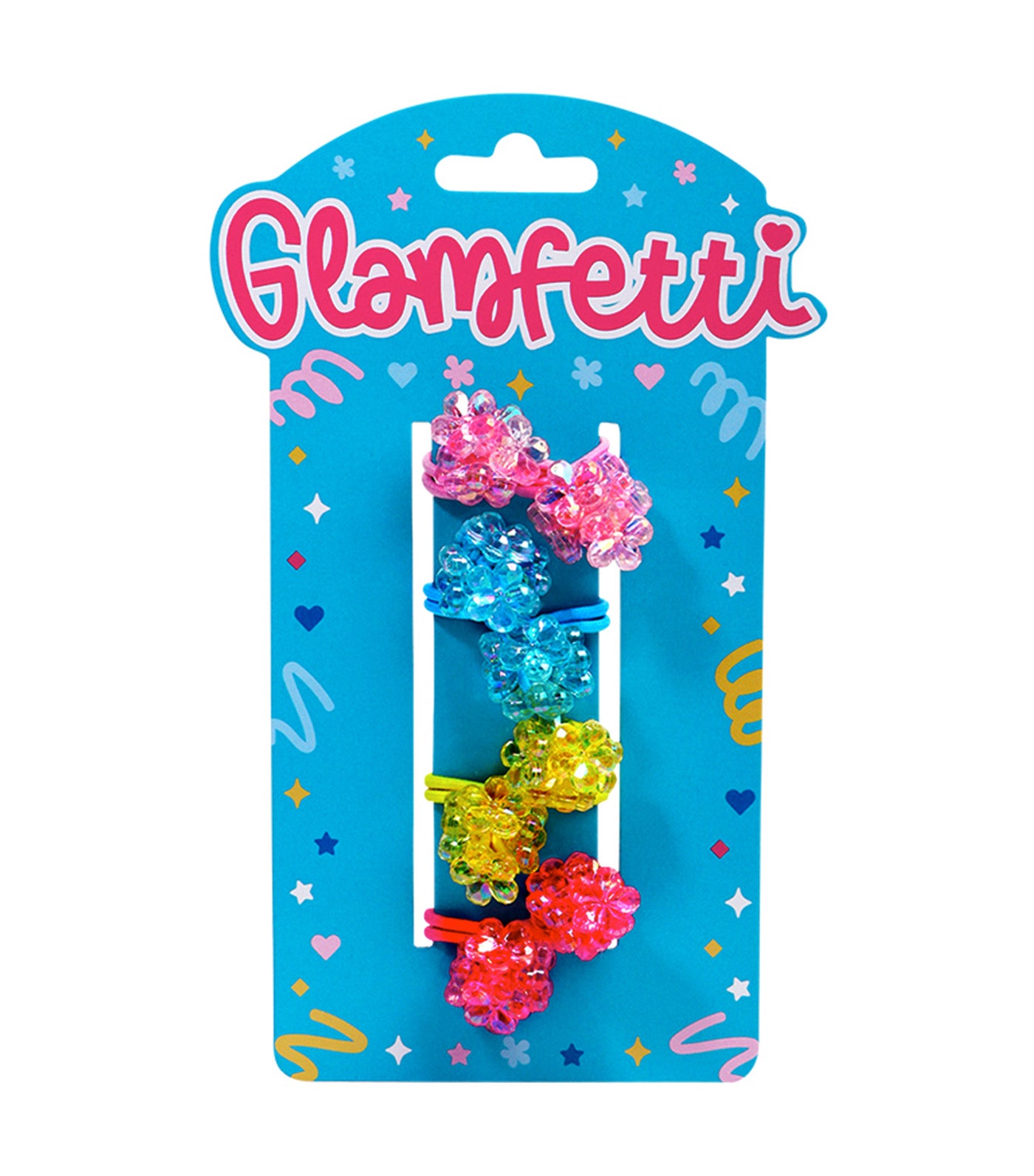 Flower Ball Hair Ties 4-Piece Set