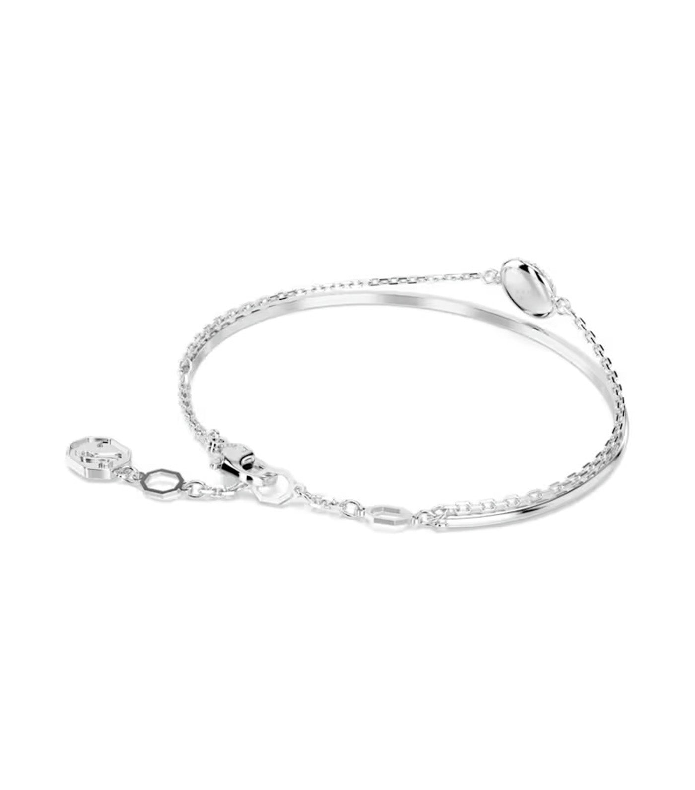 Sublima Bangle White, Rhodium Plated