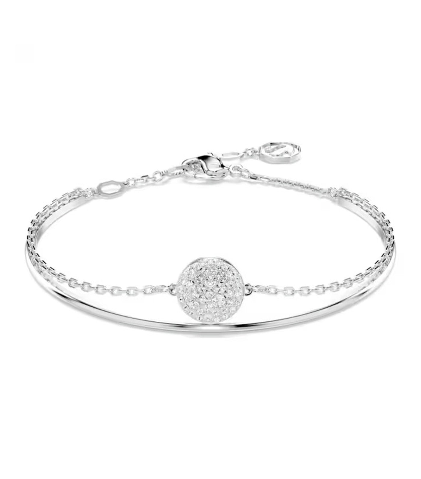 Sublima Bangle White, Rhodium Plated