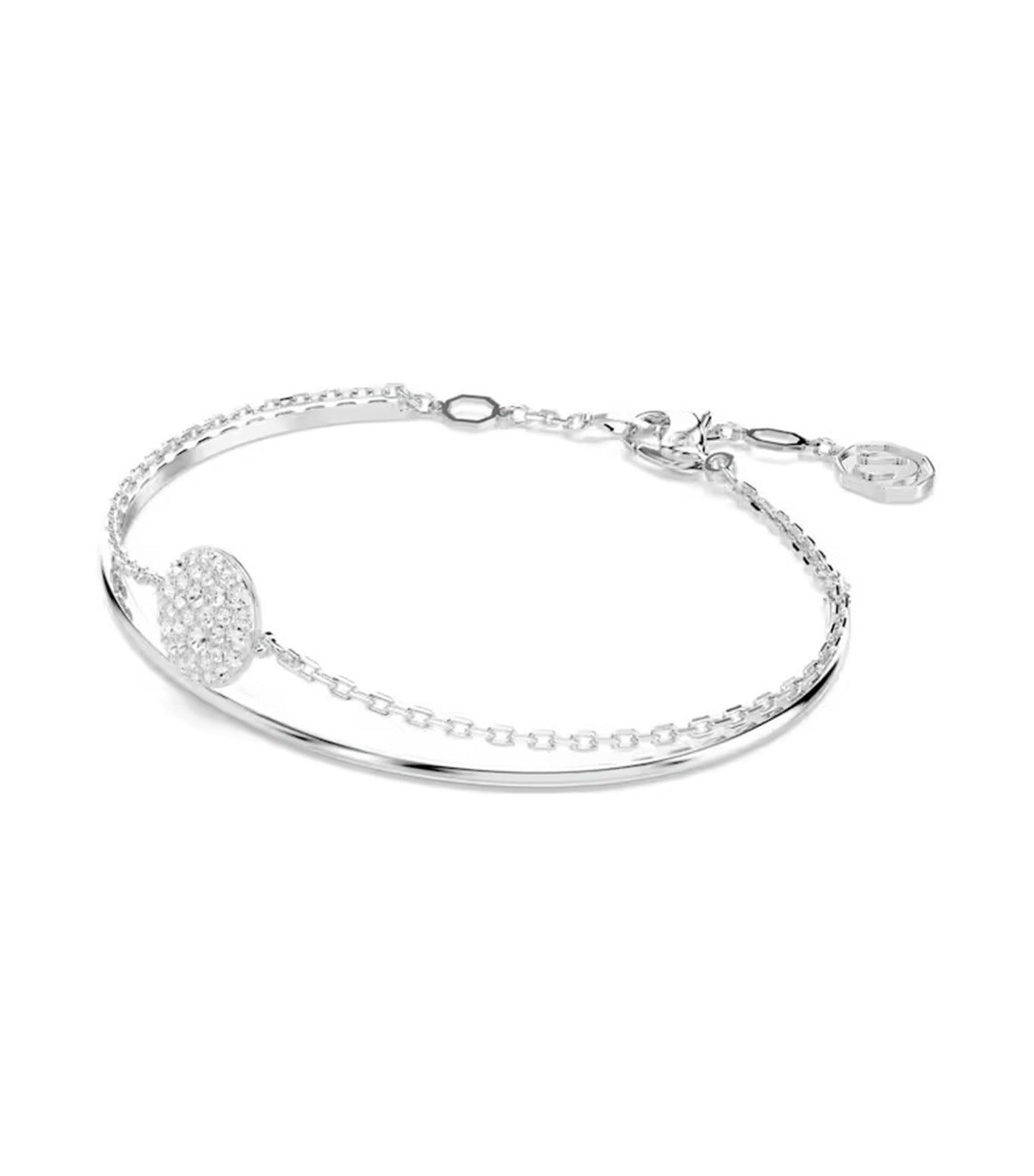Sublima Bangle White, Rhodium Plated
