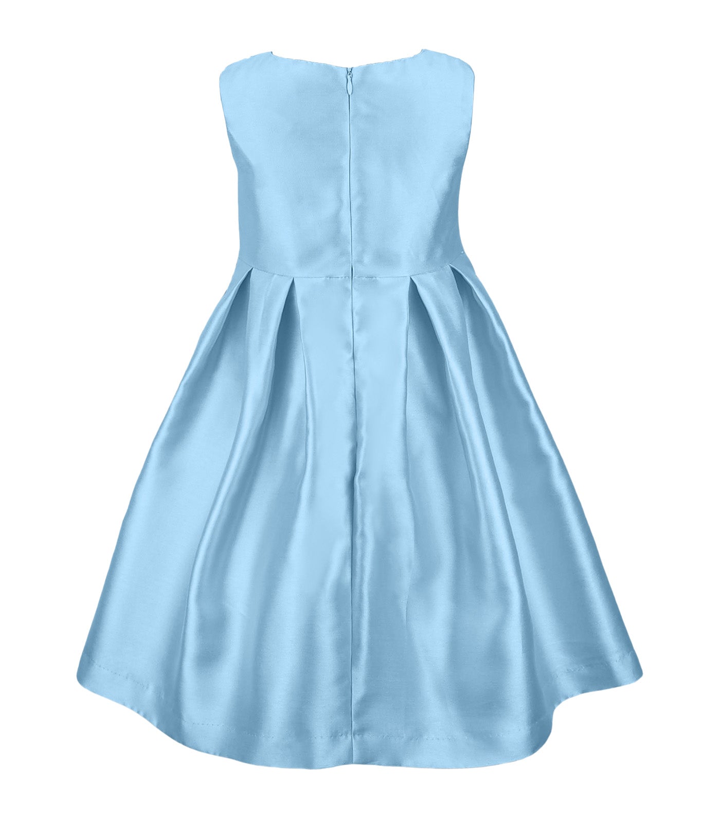 Thess Girls Bejewelled Neck & Buckle Detail Party Dress Light Blue