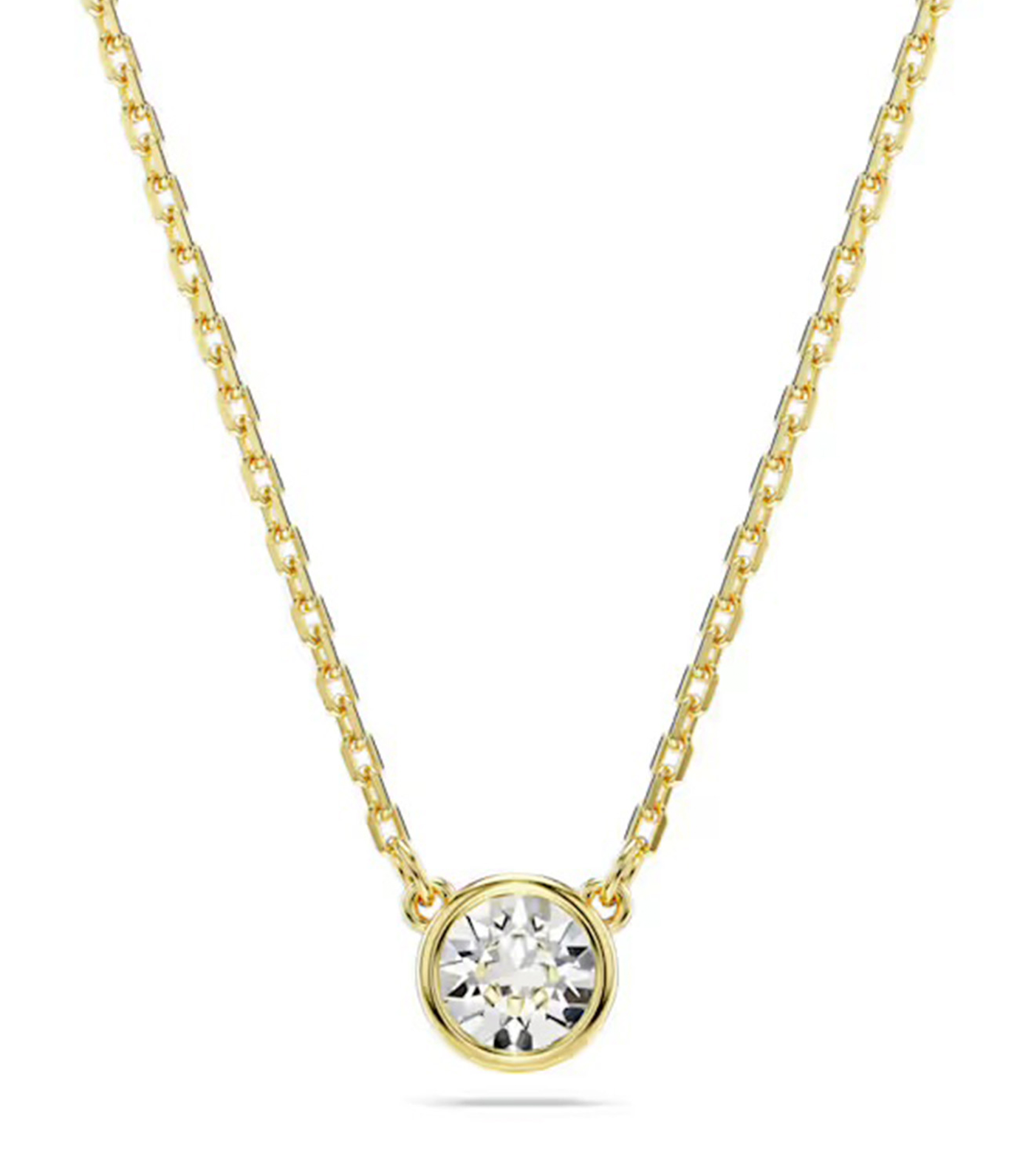 Imber Pendant Round Cut, White, Gold-Tone Plated