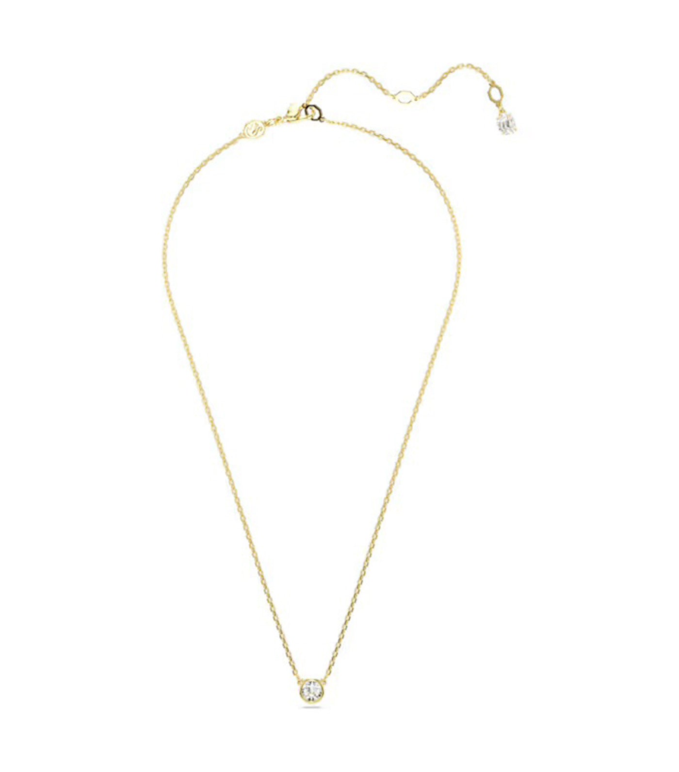 Imber Pendant Round Cut, White, Gold-Tone Plated