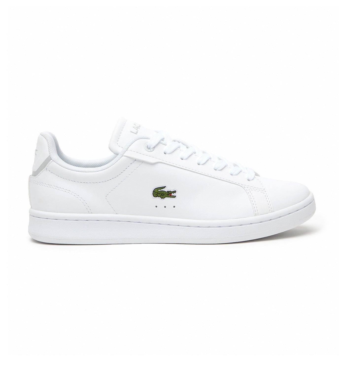 Women's Lacoste Carnaby Pro BL Tonal Leather Trainers White/White