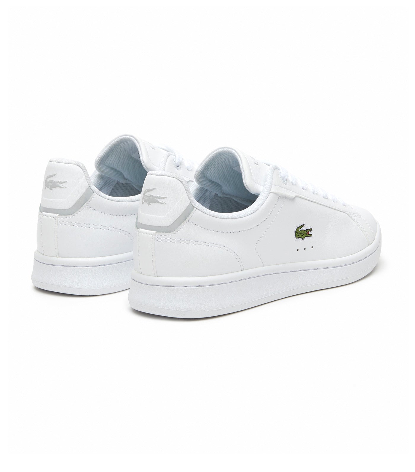 Women's Lacoste Carnaby Pro BL Tonal Leather Trainers White/White