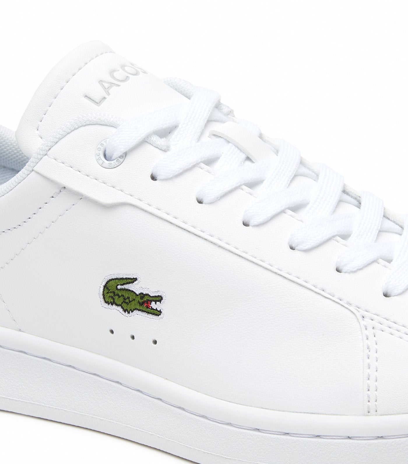Women's Lacoste Carnaby Pro BL Tonal Leather Trainers White/White
