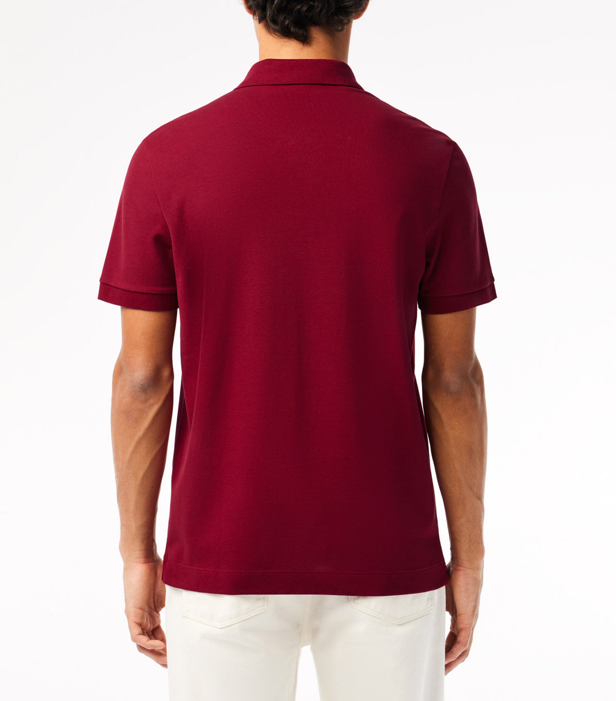Men's Lacoste Paris Polo Shirt Regular Fit Stretch Cotton Piqué Bordeaux