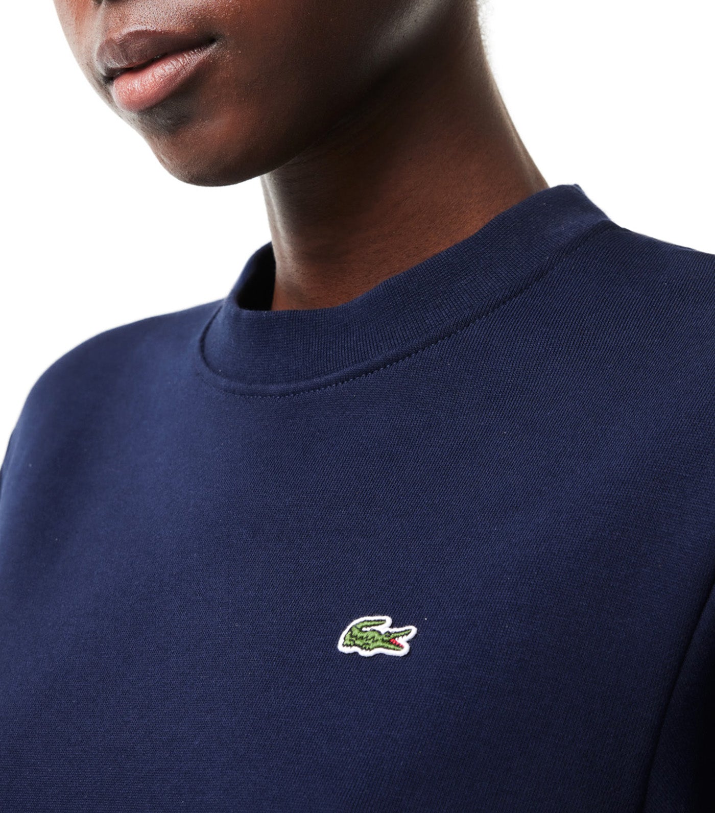 Women's Lacoste Color-Block Unbrushed Fleece Sweatshirt Navy Blue
