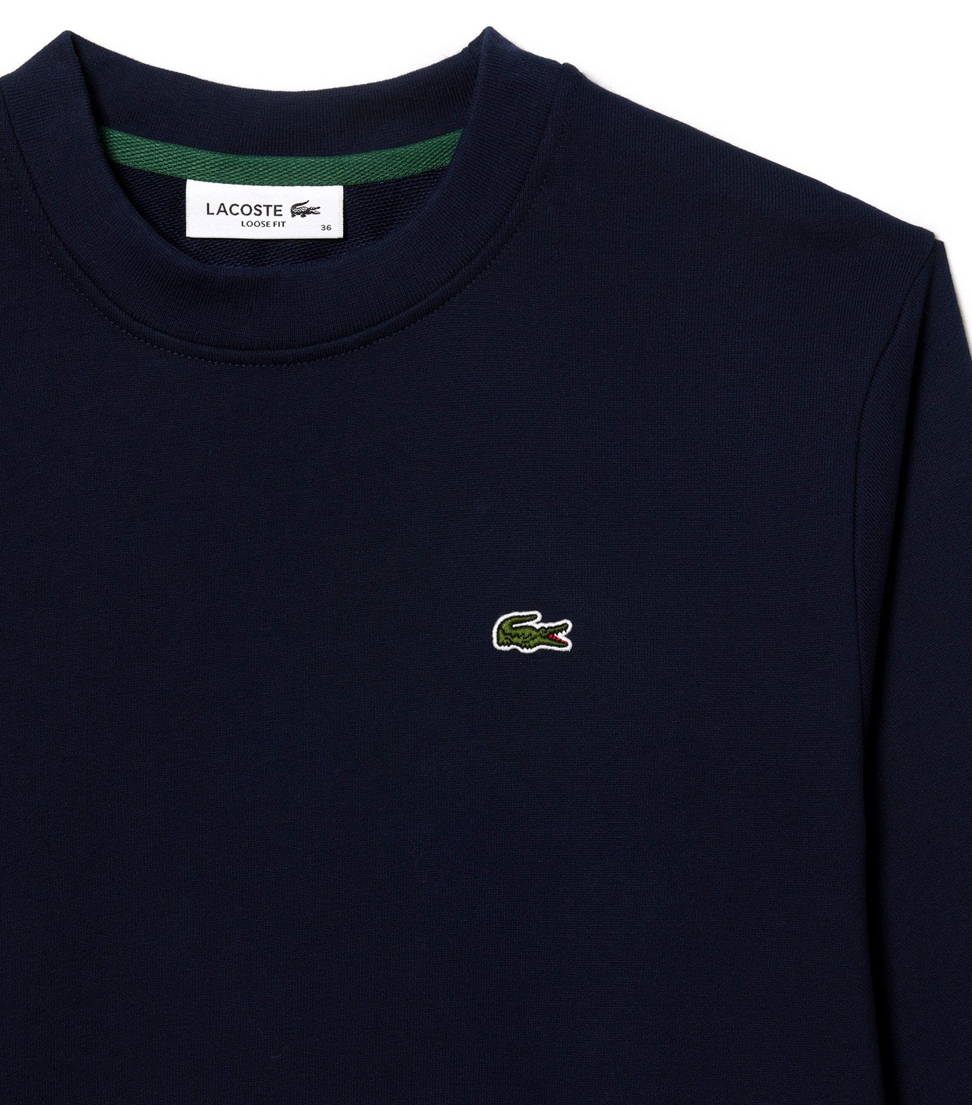 Women's Lacoste Color-Block Unbrushed Fleece Sweatshirt Navy Blue