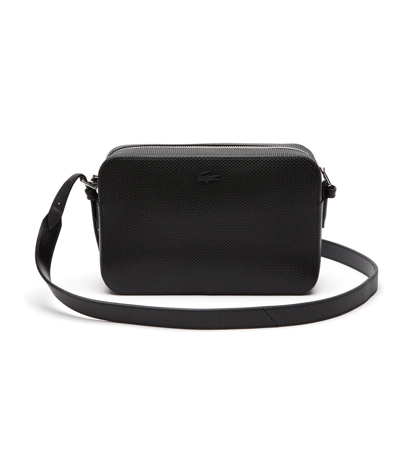 Women’s Lacoste Chantaco Calfskin Leather Pouch Purse Noir