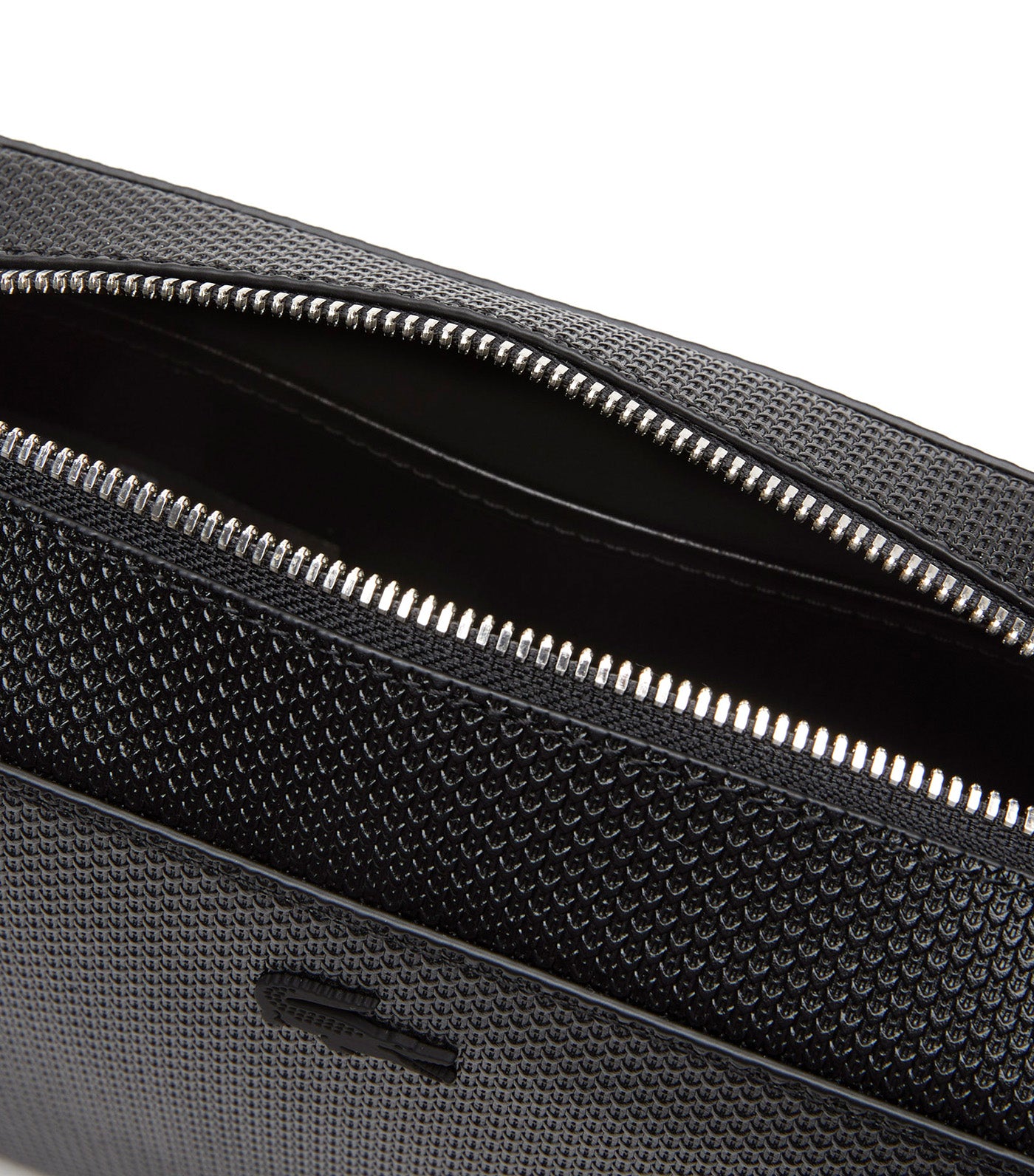 Women’s Lacoste Chantaco Calfskin Leather Pouch Purse Noir