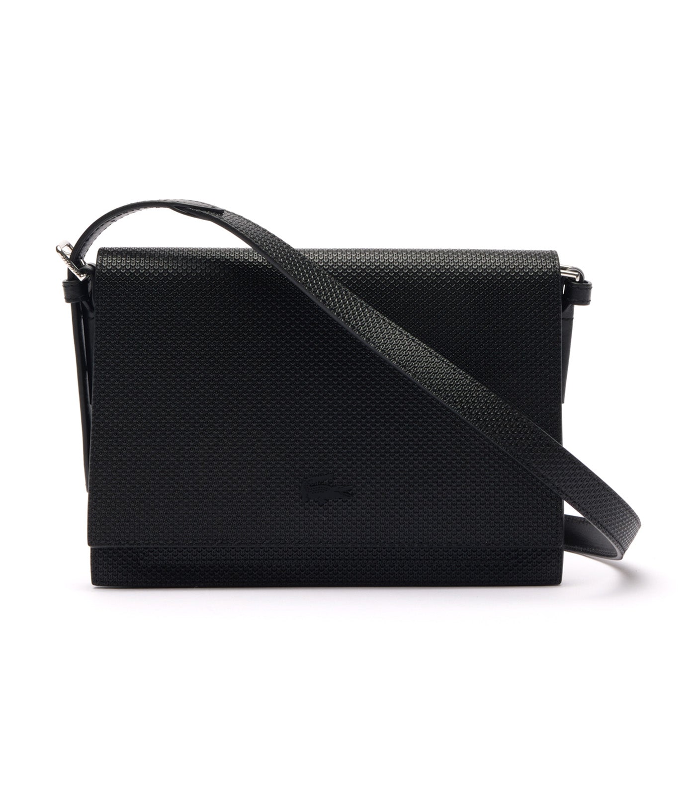 Chantaco Smooth Leather Flap Close Shoulder Bag Noir