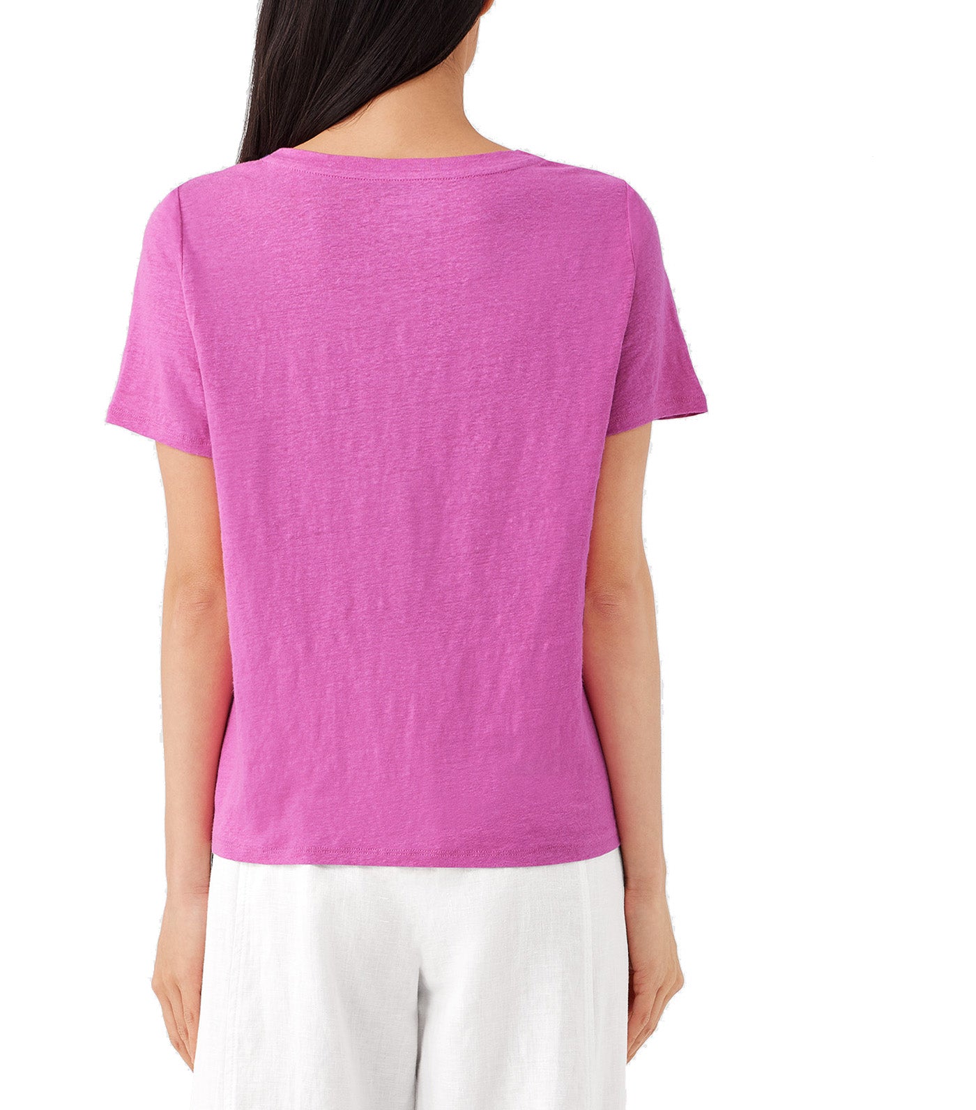 Organic Linen Jersey Crew Neck Tee Tulip