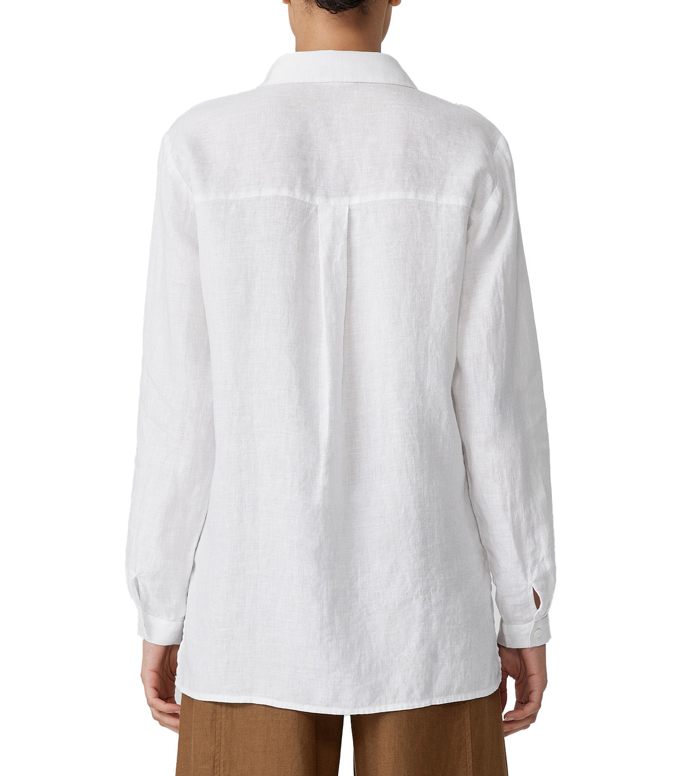 Organic Handkerchief Linen Classic Collar Shirt White