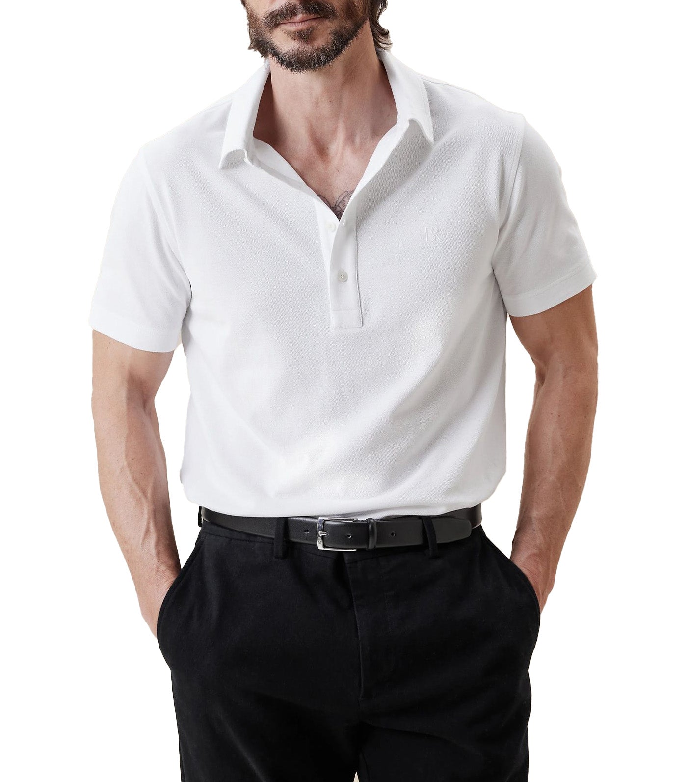 Luxury-Touch Pique Polo White