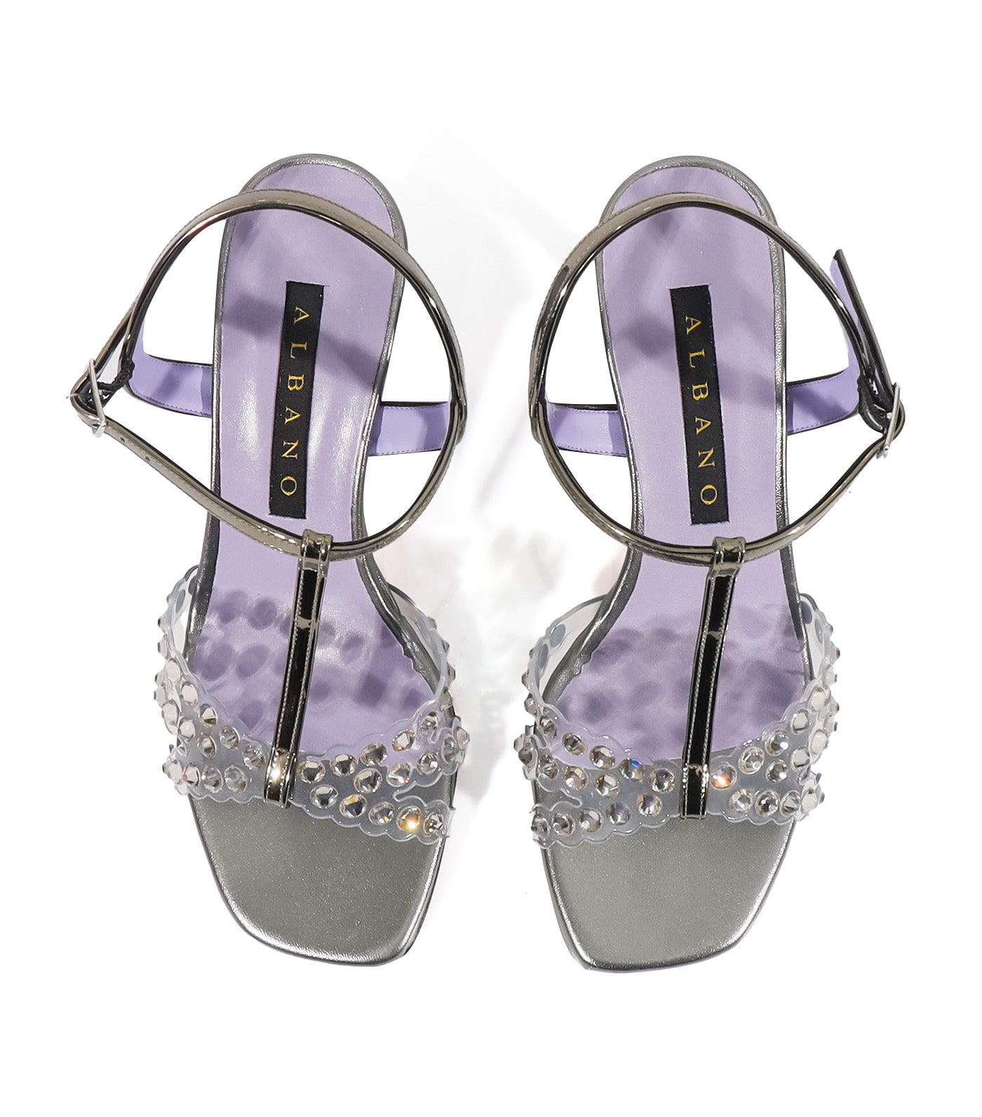 5047 Heeled Sandals Metallic Gray