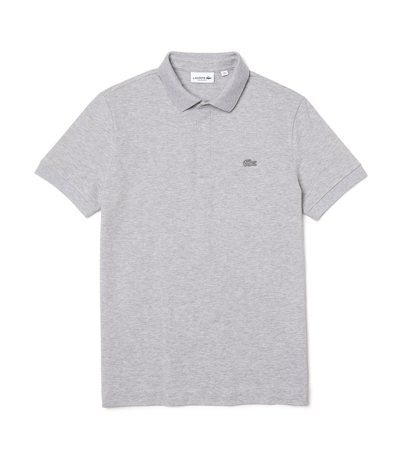 Men's Lacoste Paris Polo Shirt Regular Fit Stretch Cotton Piqué Silver Chine