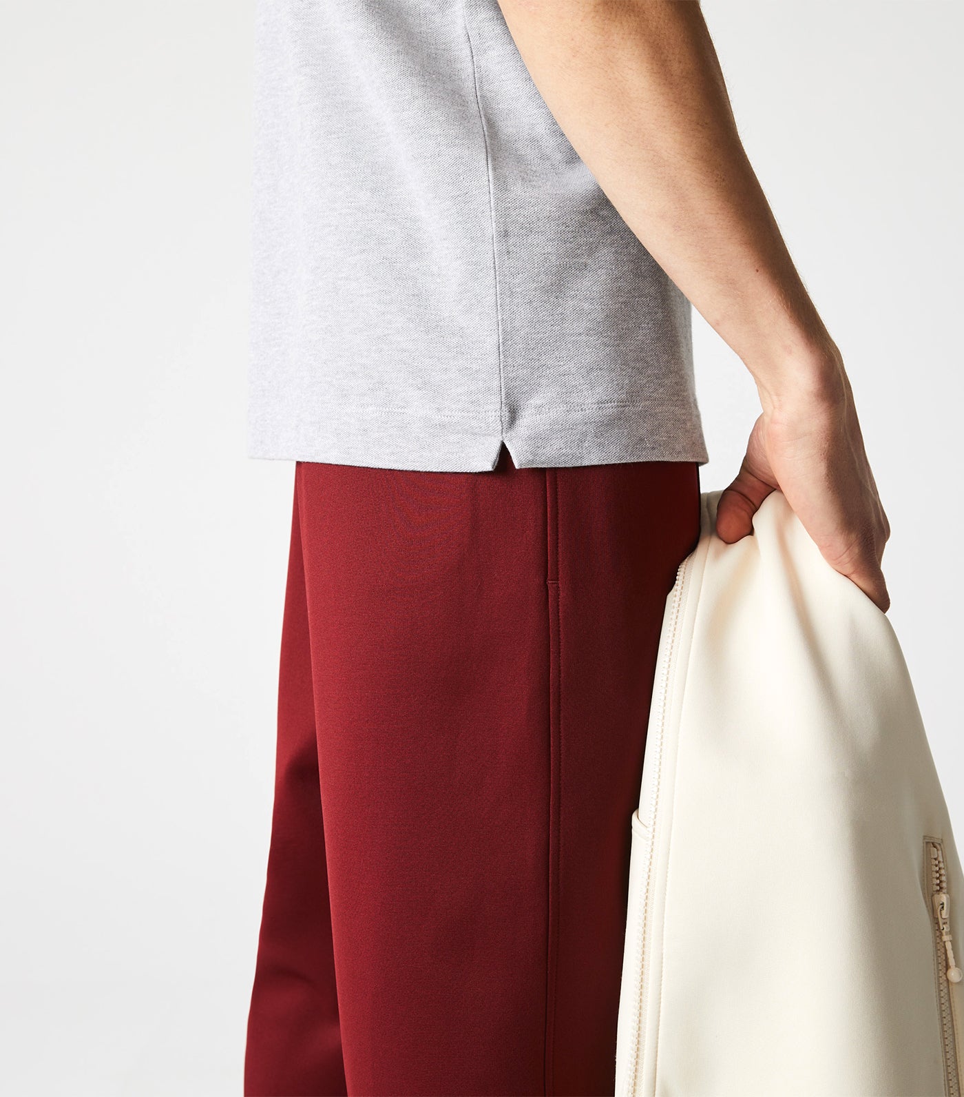 Men's Lacoste Paris Polo Shirt Regular Fit Stretch Cotton Piqué Silver Chine