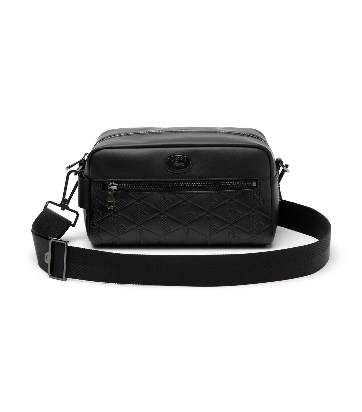 Men's Nomogramme Leather Print Pouch Purse Noir