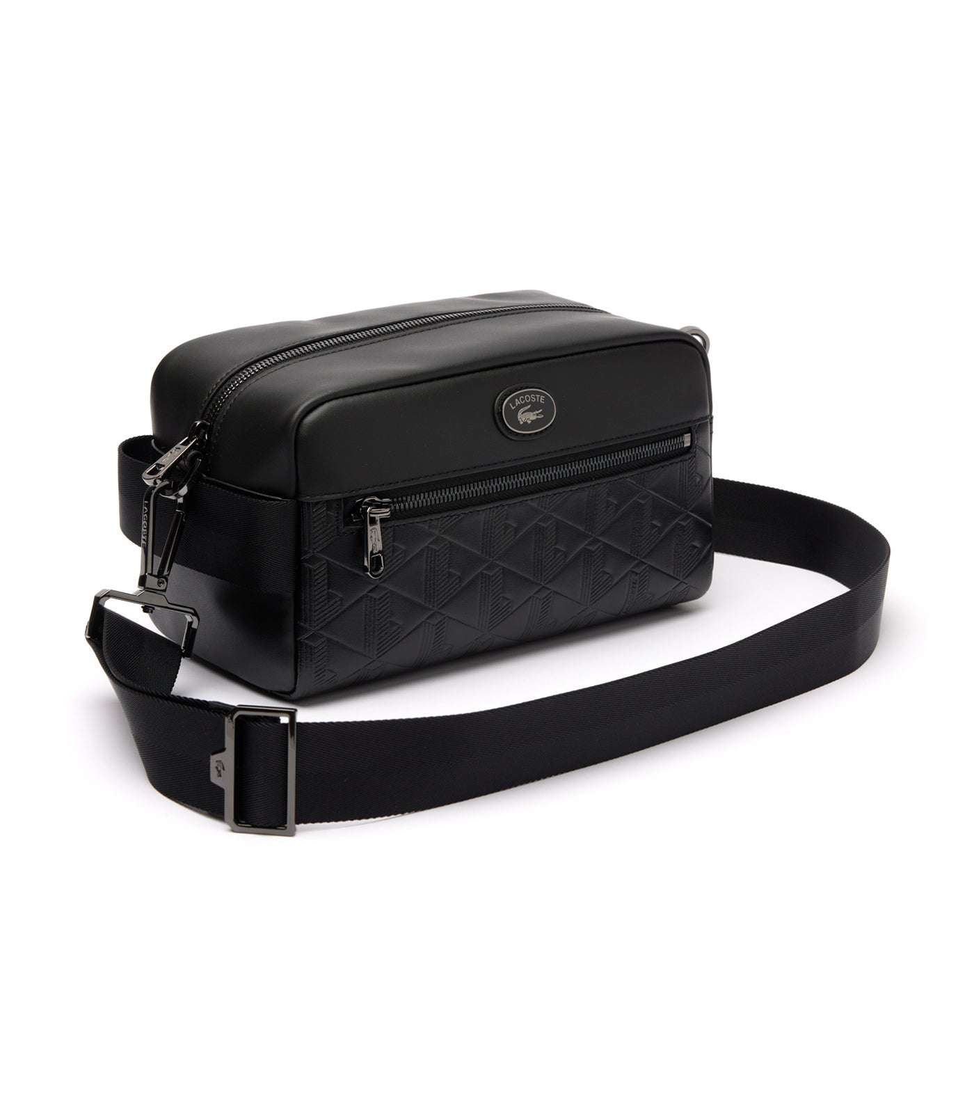 Men's Nomogramme Leather Print Pouch Purse Noir