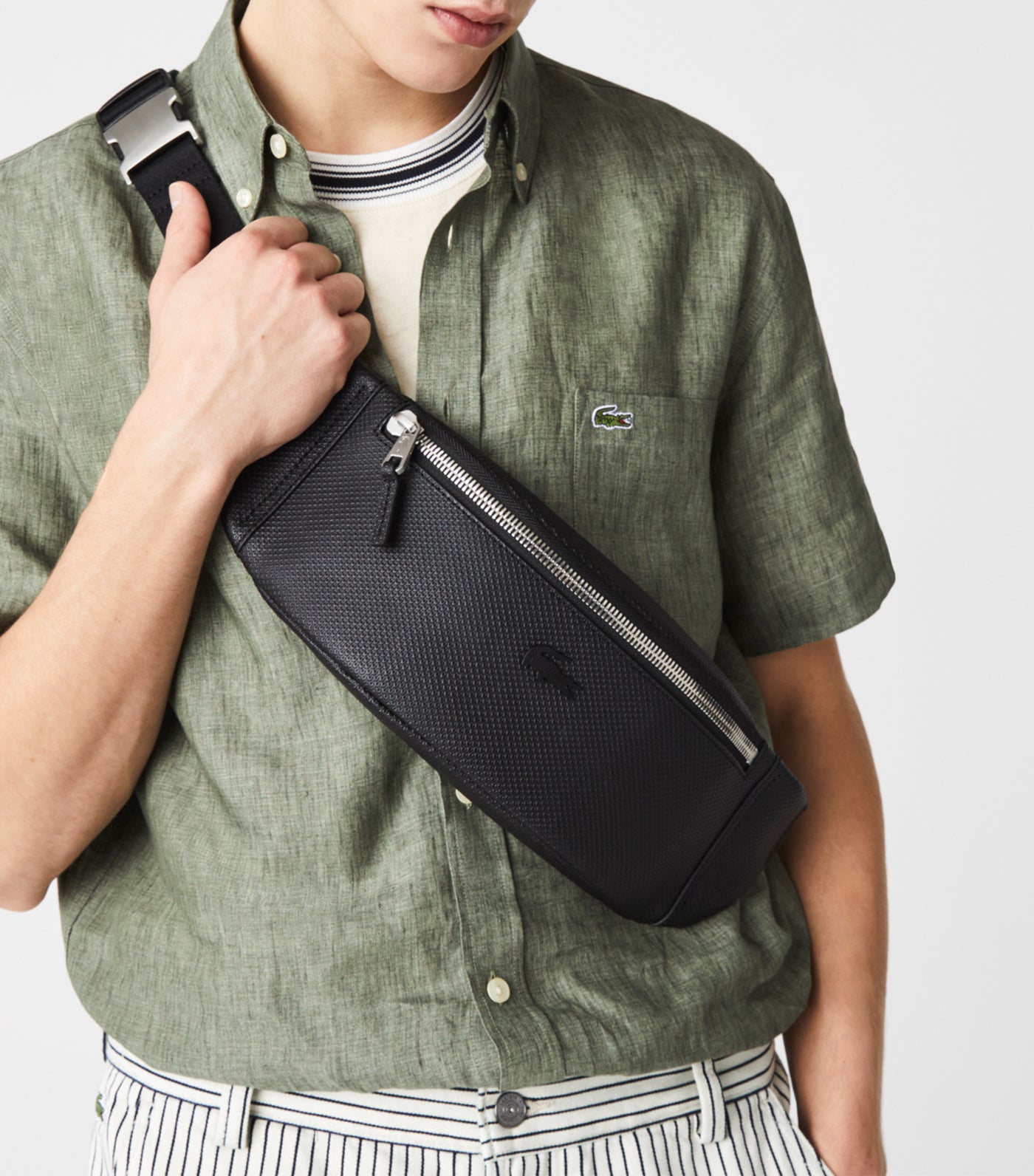 Men's Chantaco Leather Waist Bag Noir