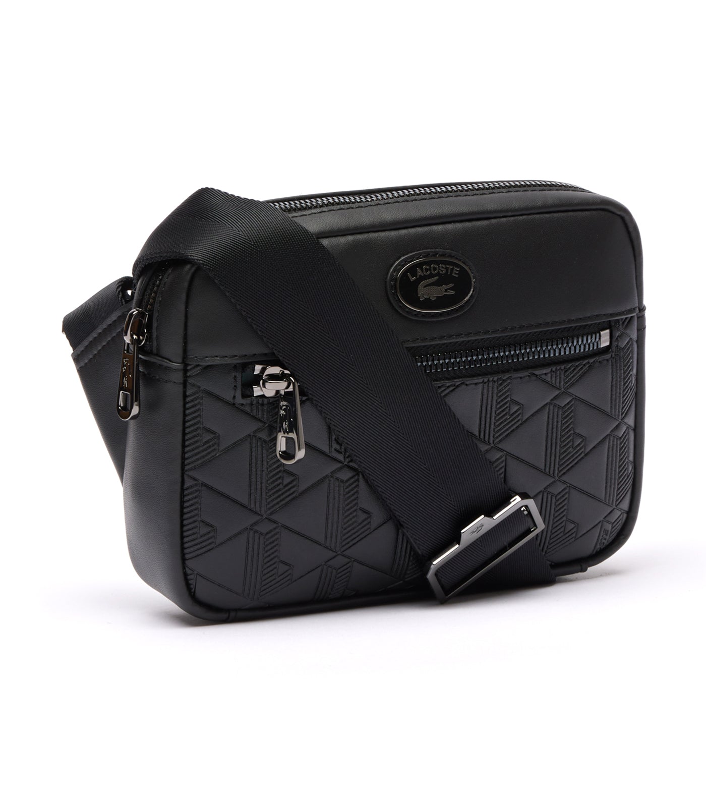 Men's Nomogramme Leather Print Shoulder Bag Noir
