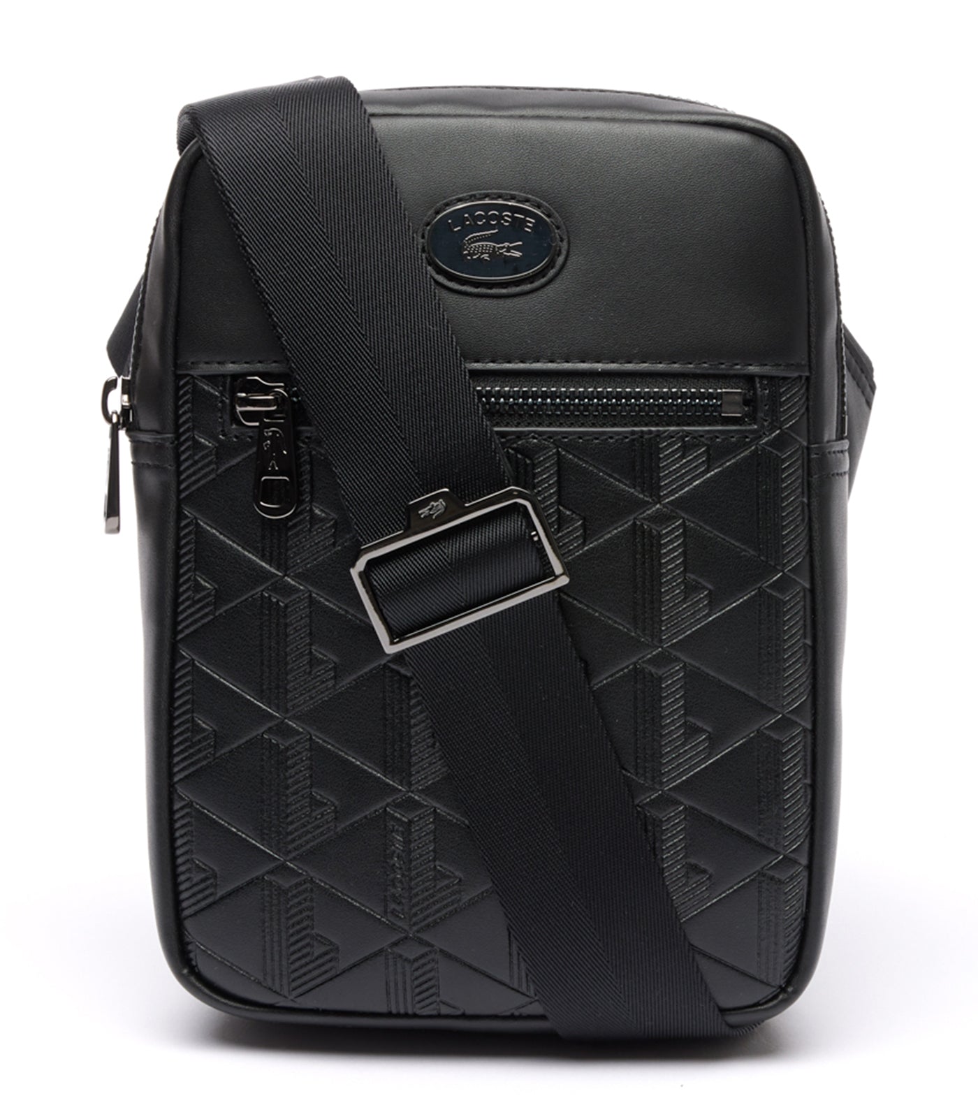 Men's Nomogramme Leather Print Vertical Satchel Noir