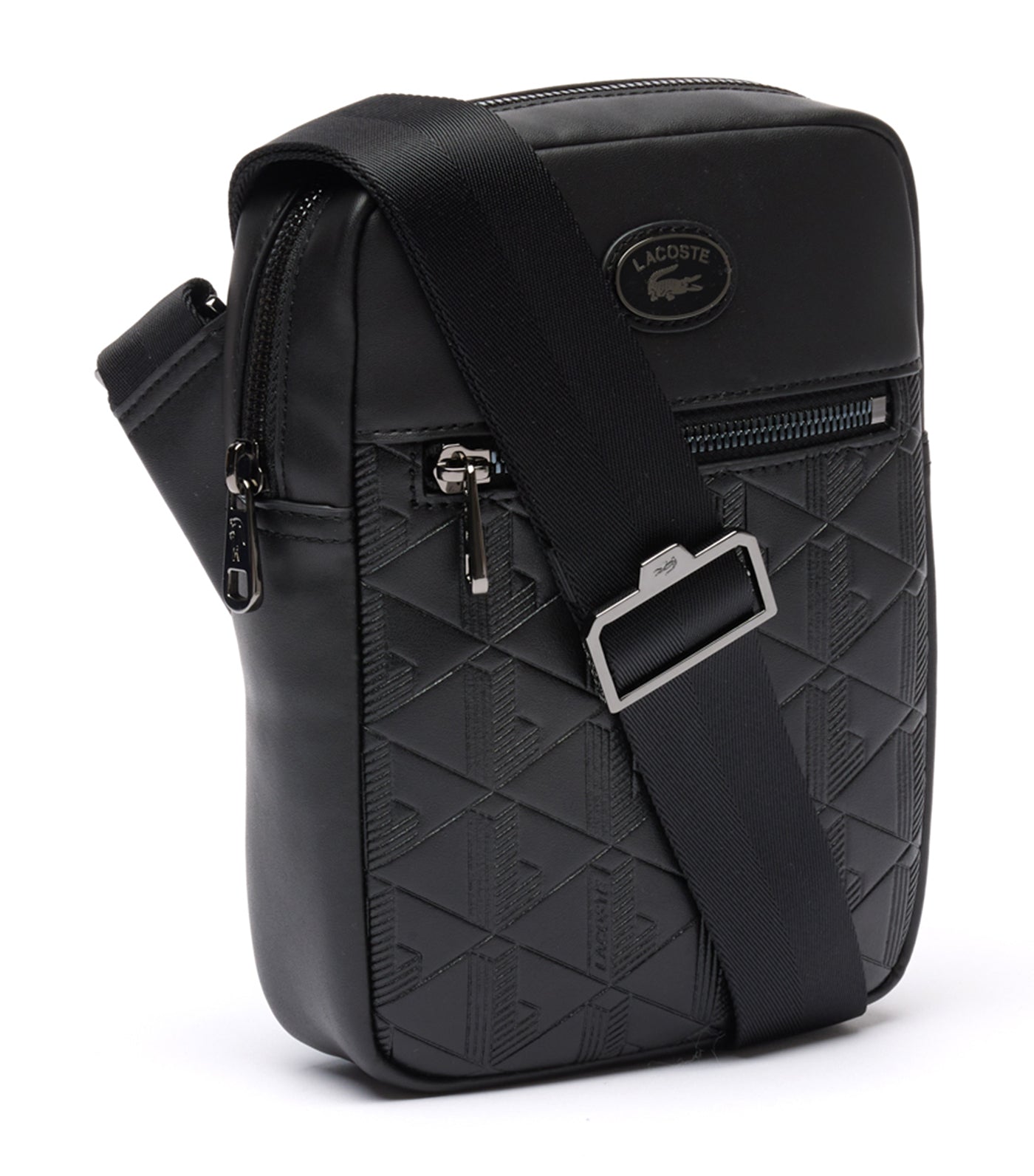 Men's Nomogramme Leather Print Vertical Satchel Noir